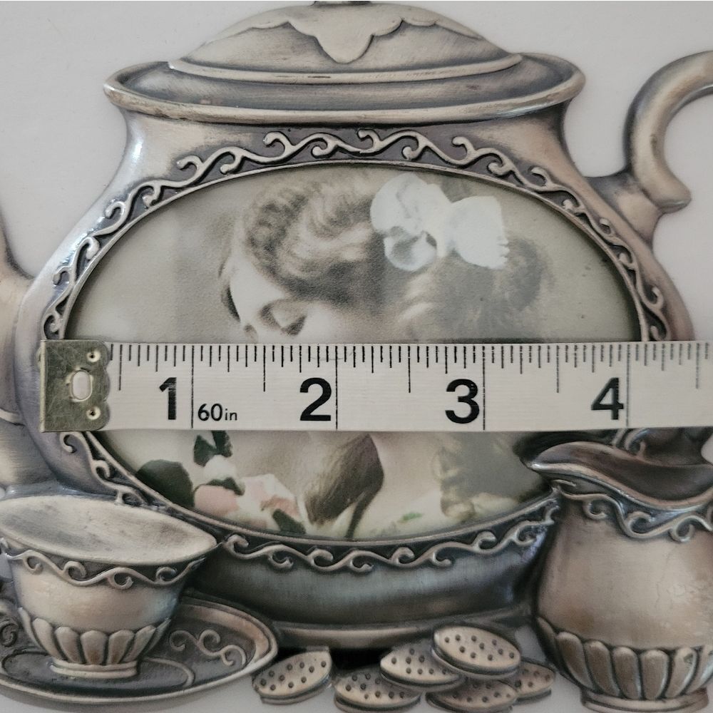 LINCO Silvertone Pewter Teapot Picture Frame - Picture 10 of 11